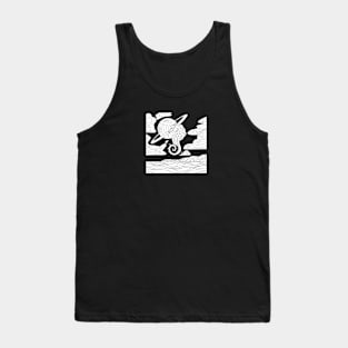 Black and White Space Seahorse Tank Top